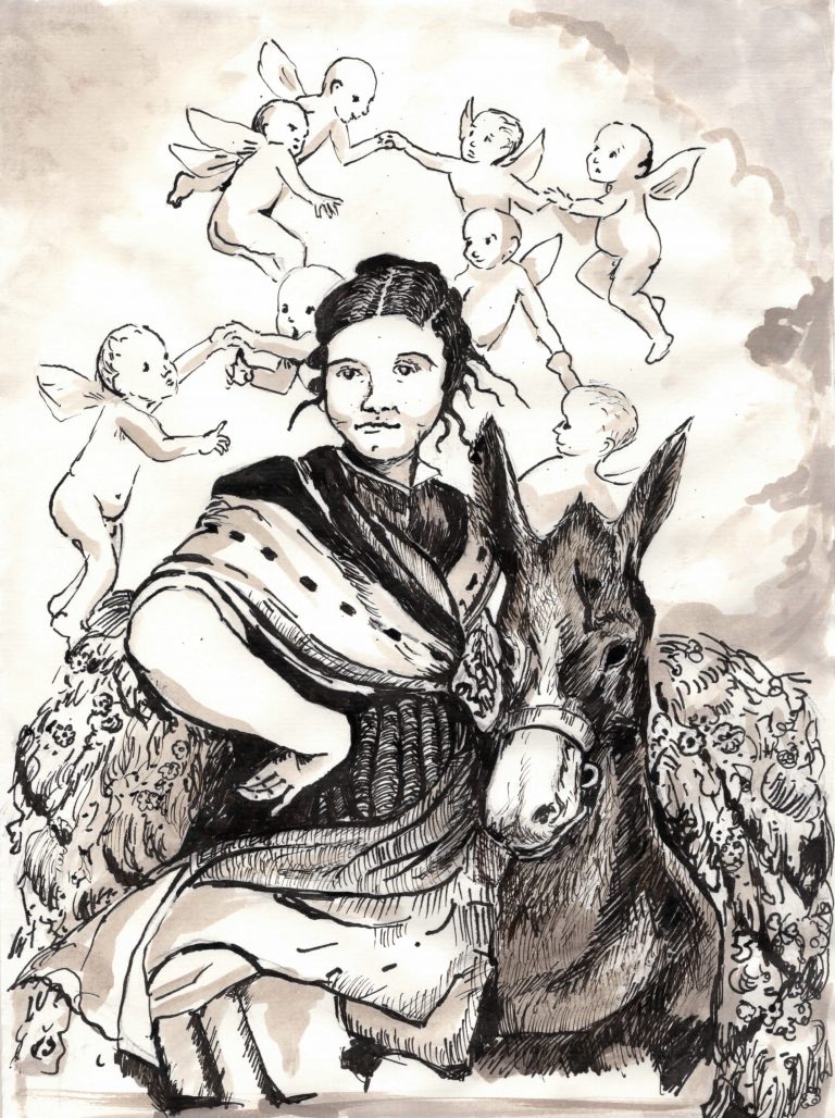 Maria mit dem Esel, Kopie nach einem Gemälde eines unbekannten Künstlers